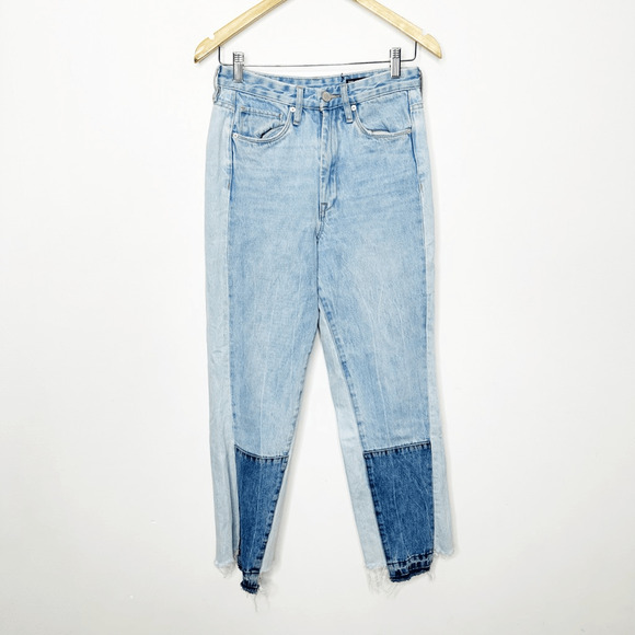 BLANKNYC THE HOWARD Mid Rise Loose Fit Fare Warning Patchwork womens size 26 - Picture 2 of 7